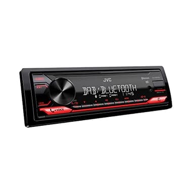 JVC, Autoradio Bluetooth KD-X282DBT, Digital Media Receiver con DAB+, Chiamate in Viva Voce e Streaming Audio con App JVC, Display LCS, AUX frontale e USB Retroilluminata, Nero