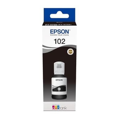 Epson EcoTank, Serie 102, Flacone Inchiostro per Stampanti EcoTank, Single Pack 1 Colore (Nero), 127 ml, Inchiostri Dye e Pigmentati