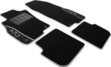 COLOR0000012A, Tappeti auto moquette antiscivolo, Su misura, 2 Ricami, Argento