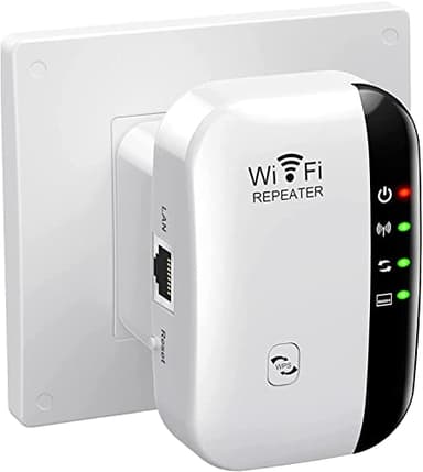 Wi-Fi Extender Signal Booster Fino a 3000sq.ft e 30 Dispositivi, WiFi Range Extender, Ripetitore Internet wireless, Amplificatore a lungo raggio con porta Ethernet, Configurazione a 1 Chiave