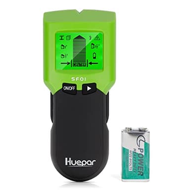 Huepar Rilevatore, Sensore Elettronico 5 In 1, Scanner da Parete, Rilevatore Tubi Metallici con Display LCD per Rilevare Legno, Metallo，Cavi Nel Muro e Magnetico O Non Magnetico