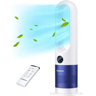 Senmeo Ventilatore Senza pale,Ventilatore a Torre con telecomando, 8 Velocità, Oscillazione a 90°, Timer da 9 Ore, Display LED Grande, Ventilatore a Colonna per Camera da Letto, Cucina, Ufficio