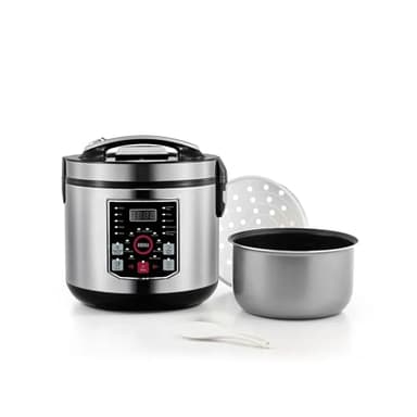 Avilia Robot da Cucina Multifunzione con 20 Programmi - Multicooker 5L, Display LED, Controllo Digitale | Ideale per Yogurt, Riso, Porridge e altri alimenti Acciaio Inox, 930W + cucchiaio in omaggio