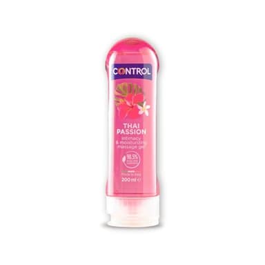 Control Thai Passion Gel Massaggio 2 in 1 A Base D'Acqua All'Aroma Di Fiori E Spezie con 98,5% di Ingredienti Naturali, 100% Made in Italy, 200 ml