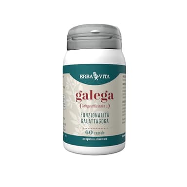 ERBA VITA Integratore alimentare di Galega – 60 capsule – favorisce la fisiologica funzionalità galattagoga, Inulina, maltodestrine, agente antiagglomerante: sali di magnesio degli acidi grassi.