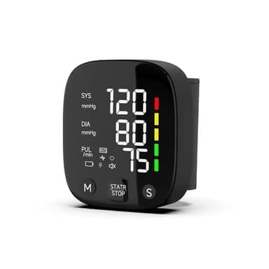 Shinekoo Misuratore automatico della pressione sanguigna da polso con schermo LCD, tonometro ricaricabile polso polso digitale irregolare frequenza cardiaca tensiometro, trasmette automaticamente i