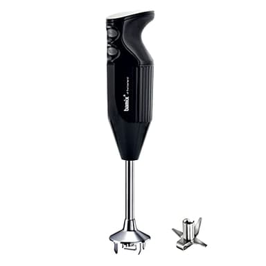 bamix Frullatore a immersione acciaio M160 ONE incl. lama multiuso in acciaio inox, 160 watt, 2 velocità, Made in Switzerland, Nero