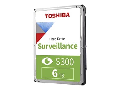 Toshiba 6TB S300 Surveillance HDD - 3.5' SATA Internal Hard Drive Supports up to 64 HD cameras at a 180TB/Year workload (HDWT720UZSVA)