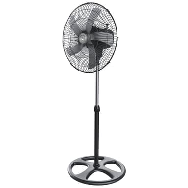 EGLEMTEK Ventilatore A Piantana Potente Da 70 W Per Pavimento 5 Pale In Acciaio Da 42 Cm Silenzioso 3 Velocità Oscillante Altezza Regolabile Griglia Di Protezione Design Mexicali Colore Nero