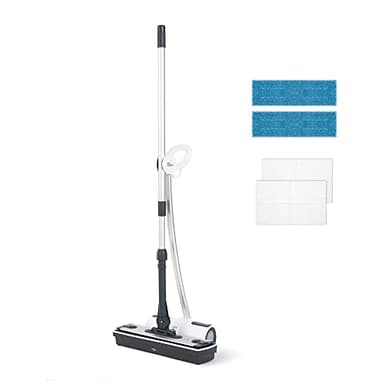 Polti Moppy White, Lavapavimenti a Vapore Senza Cavo, per tutti i Pavimenti e le Superfici Verticali Lavabili, Potenza 1500 W, Capacità Serbatoio 0,7 L, Bianco