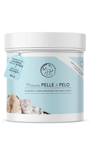 Integratore pelo cane e Gatto - Polvere con lievito di Birra, biotina, Zinco i omega 3 per cani- Nella dermatite cane i dermatite gatto - Integratore perdita pelo cane con omega 3 cane