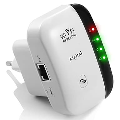 Ripetitore Wifi Wireless 300Mbps 2.4GHz, WiFi Extender e Amplificatore Segnale Wifi, WPS, Plug e Play,Porta LAN Ethernet,estensore WiFi fino a 120m², compatibile con tutti i box internet
