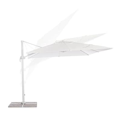 Ombrellone 3x4 Deluxe Bianco, Alluminio, 8 Stecche, Girevole a 360°, Multi Posizione c/pedale