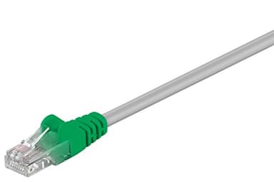 Goobay 68861 CAT 5e Crossover-Cavo Patch, Rete U/UTP, Grigio/Verde, 1m Length