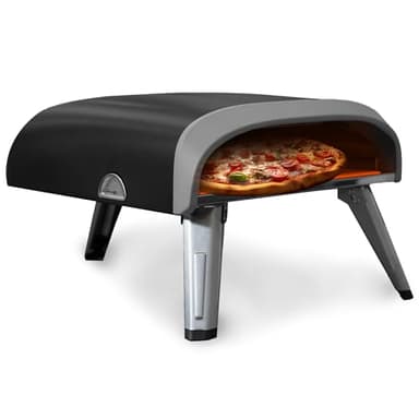 Esto Forno per Pizza a Gas con Pala Inclusa, Fornetto Pizza 400 Gradi con Pietra Refrattaria 30cm Portatile, Pizza Napoletana 330x330 Fatta in Casa, Giardino Balcone