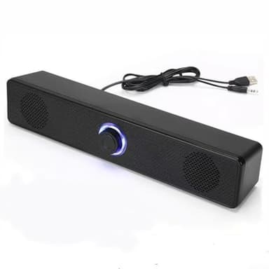 Besttoolifes Soundbar Sistema Home Theater con suono surround, altoparlante cablato e wireless per TV PC portatile Music Box, alimentazione USB, design sottile, 31,55,66 cm, nero (tipo plug-in)