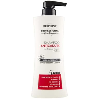 Biopoint Professional Hair Program - Shampoo Capelli Anticaduta, con Actigrow Complex e Caffeina, Dona Capelli Forti e Morbidi, 400 ml