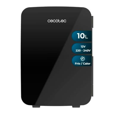 Cecotec Mini Frigorifero Bolero MiniCooling 10L Bahamas Black. 12V-220V, compatibile auto e caravan, raffreddamento e riscaldamento, temperatura 7-65º, trasporto facile, ELEGANZA E UTILITÀ