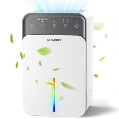 KITMOUS Deumidificatore d'aria 1,5 l – Deumidificatore Case ad Alta Efficienza, Funzione Di Sbrinamento Automatico, Modalità Sonno Silenzioso, Per Bagno, Camera da Letto, Ufficio