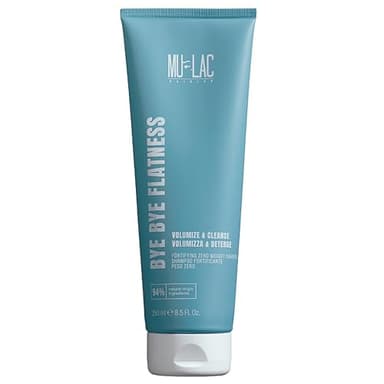 MULAC | BYE BYE FLATNESS - Shampoo Fortificante e Volumizzante per Capelli Sottili con Agenti Schiumogeni di Origine Vegetale, 250ml