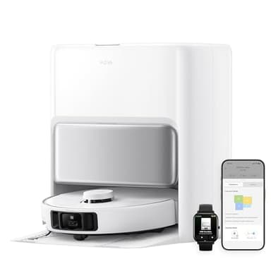 Mova Robot aspirapolvere P50 Pro Ultra con mocio flessibile, aspirazione 19.000 Pa, spazzola anti-groviglio, svuotamento e pulizia automatica, superamento ostacoli, controllo vocale, video e app