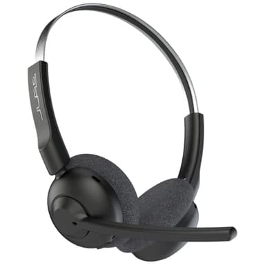 JLab Go Work Pop Cuffie Bluetooth con Microfono senza Filo - Cuffie da PC e Lavoro con 50 ore di Riproduzione, Wireless Headset Bluetooth, Connessione simultanea a Computer e Cellulare, Nero