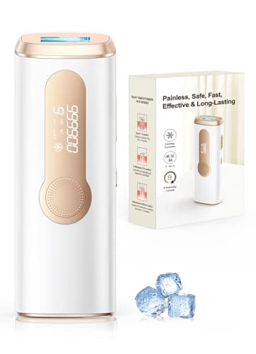 Haarlosy Epilatore Luce Pulsata IPL con Ghiaccio, 3 IN 1 HR/SC/RA Efficiente Luce Pulsata Laser, 9 Livelli di Energia per Depilatore Corpo Donna, uomo, Viso, Ascelle, Gambe, Bianco