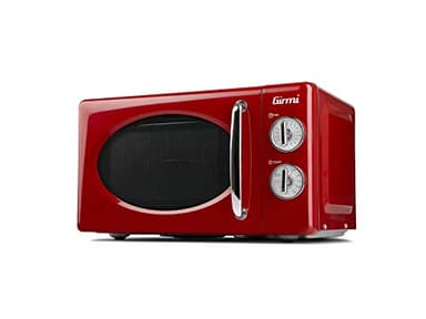 Girmi FM21 Forno Microonde Combinato, Vintage Design, 20 Litri, 700+800W, Cottura combinata, Funzione scongelamento, Timer 30 minuti, Rosso