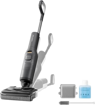 roborock F25 LT aspirapolvere e lavapavimenti senza fili 20.000 Pa, autopulizia a 90 °C, asciugatura rapida, design piatto a 180°, pulizia bordo a bordo.