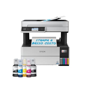 EPSON EcoTank ET-5150 stampante Multifunzione A4 (stampa, copia, scansione) USB, Wi-Fi, Wi-Fi Direct, display LCD 6,1 cm, ADF, serbatoi flaconi alta capacità, Epson Smart Panel, fronte/retro