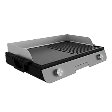 Cecotec Barbecue Elettrico PerfectRoast 3000 Inox. 3000 W, Superficie di cottura mista, Rivestimento antiaderente, Resistenza integrata, piastra rimovibile, termostato regolabile, 03182