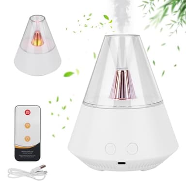 AIWMQYYF Diffusore di oli essenziali, umidificatore per aromaterapia da 150 ml, diffusore di aromi a nebbia fredda ad ultrasuoni, umidificatore con telecomando, spegnimento automatico silenzioso