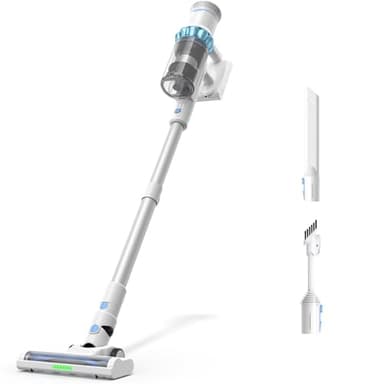 45KPa/550W Aspirapolvere Senza Fili Potente, 2025 Scopa Elettrica Senza Fili Mantiene Casa, Ultra-silenzioso LED Smart Anti-Avvolgimento Aspirapolvere spazzola per Pavimenti Tappeti Peli di Animalili