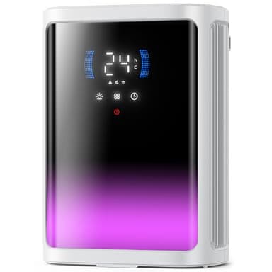 Deumidificatore Casa Muffa 2.8L,Deumidificatore Portatile Elettrico e Ultra Silenzioso Con Rilevamento Termico,Scongelamento smart,Timer LED, Per la Casa,Bagno Cabina Armadio (800ml/24H)