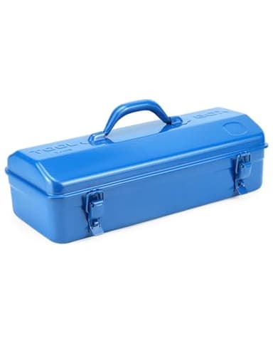 QWORK® Cassetta degli attrezzi in metallo da 41 cm, scatola portautensili portatile, con fibbia di bloccaggio