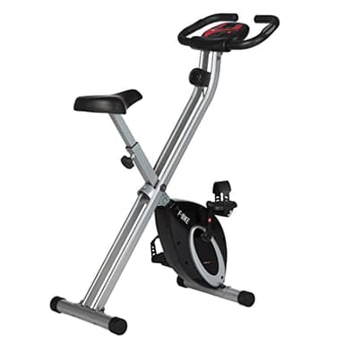 Ultrasport F-Bike Cyclette da Casa Pieghevole I Cyclette Pieghevole da Casa fino a 130 KG con Sella Extra Confortevole e LCD Display, Cyclette da Camera (Argento Nero)