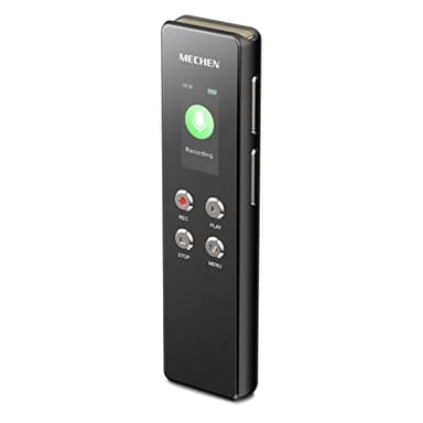 MECHEN Registratore vocale digitale da 128 GB, registrazione one-touch, controllo vocale, 1536 kbps, registratore vocale portatile con microfono, USB C, per interviste, classi/riunioni