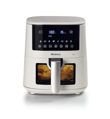 Ariete 4633 Friggitrice ad aria 4L, 1400W, Capacità 4L, 9 programmi, Funzione Shake e Grill, Temperatura fino a 200°C, Bianco