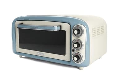 Ariete 979 Forno Elettrico di Design 18 Litri - Ideale per pizza da 30 cm - Doppio vetro - 1380 Watt - Acciaio Inox - Linea Vintage - Celeste