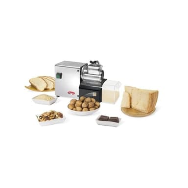 Grattugia Elettrica Professionale Ideale per Formaggi Duri e Semiduri, Pane, Cioccolato, Frutta Secca - in Acciaio, 32,5x15x27cm, 200W