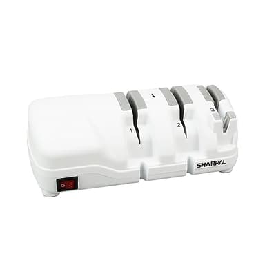SHARPAL 198H Affilacoltelli elettrico - Sistema di affilatura a 3 stadi con diamante, adatto per coltelli a doppio taglio e seghettati, risultati veloci e affilati come rasoi, a basso rumore