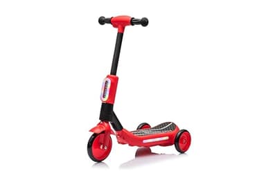 Tecnobike Shop Monopattino Elettrico per Bambini Deluxe 3 Ruote + Casco e Kit Protezioni (Rosso)