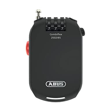 ABUS Lucchetto speciale Combiflex 2502/85 - Adatto come lucchetto per bagagli, sci, caschi Cavo in acciaio da 85 cm con codice a combinazione Nero