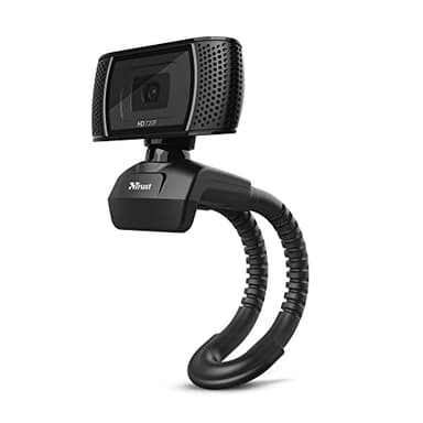 Trust Trino Webcam HD con Microfono Incorporati, 1280 x 720, USB 2.0, Video Camera per PC con Pulsante Foto, Supporto Universale, per Mac, Windows, Laptop, Computer, Teams, YouTube, Zoom - Nero