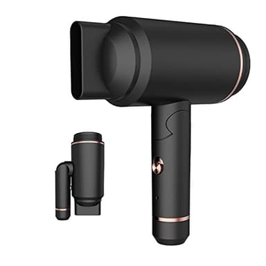 Asciugacapelli Senza Fili Ricaricabile, Asciugacapelli Pieghevole Da Viaggio, Mini Asciugacapelli USB con Aria Calda/Fredda, per Donne, Bambini, Campeggio, Spiagge,Nero