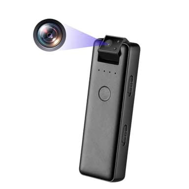 HopeGem Mini Portatile Body Telecamera – Full HD 1080P Cam - Registrazione Audio Lossless 256Kbps - Visualizzazione Del Livello Della Batteria - Registratori Magnetici/Clip-on - Ricarica Rapida Type-C