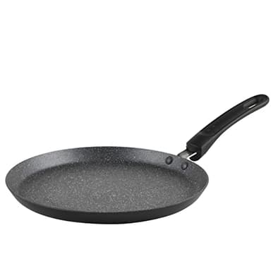 Russell Hobbs RH02852EU7 - Padella per crêpe e pancake, in alluminio, antiaderente, grande, piatta, 25 cm, rivestimento in marmo metallico, impugnatura morbida, adatta a piano cottura a induzione, per