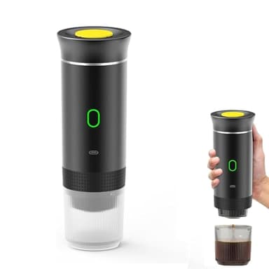 Macchina da caffè espresso elettrica portatile 3 in 1, mini piccola macchina da caffè, senza fili, con cialde autoriscaldanti, per auto, casa, ufficio, campeggio, viaggi, 3 in 1 (nero)