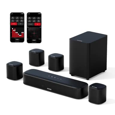 ULTIMEA 7.1ch Soundbar TV, Impianto Surround Virtuale per TV, Soundbar per TV con Subwoofer, Soundbar per Impianto Home Theater, 4 Altoparlanti Surround, App Controllo, Bluetooth5.3, OPT/AUX, Aura A40