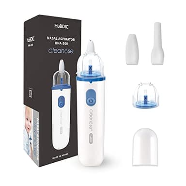 HubiBaby Aspiratore nasale per neonati │Made in Corea del Sud│ Aspiratore nasale elettrico igienico sicuro per neonati │ Ventosa per neonati ricaricabile e automatica per neonati e bambini (blu)